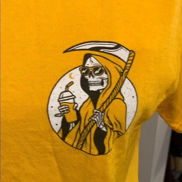 Grim Reaper “Chill Vibes” Cut Tshirt - Picture 3 of 5